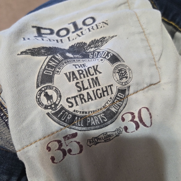 Polo Ralph Lauren Varick Slim Straight Mens Jeans Size 35/30 Medium Wash - Picture 11 of 12